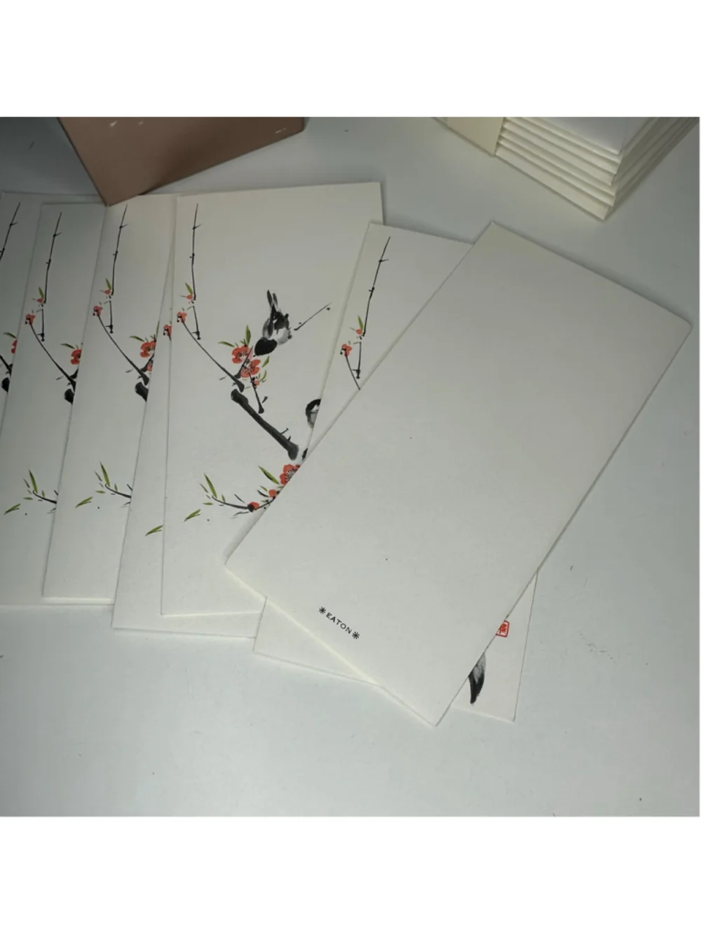 Vintage Eaton's Oriental Notes Stationery Card Envelope Set of 7 Japanese Birds